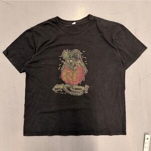 Rat Fink Ed Big Daddy Roth Graphic T-Shirt Black Mens XL Short Sleeve Cotton